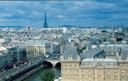 It was well worth waiting in line and then climbing all those steps in order to get up into the tower of the Notre Dame to get sweeping views over Paris like this one.